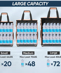 Reusable Grocery Bags On Wheels Rolling Tote Bag With Large Capacity And Durable Double Layer PP Material For Easy Cleaning Includes Standalone Trolley Backpack Style Carts For Groceries 16 By 11.5 By 23.5 Inches Black showing water bottle capacity
