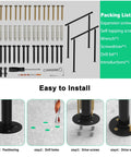 Tight Grip Hand Rails For Outdoor Steps Two Pack Adjustable Stair Railing Kit installation components, screws, and tools for easy setup.