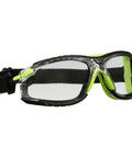 Solus 1000 Series Safety Glasses With Scotchgard No-Fog Coating, clear lenses, anti-scratch shield, TPE gasket, and elastic strap.
