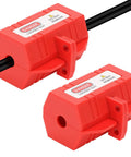 Industrial Grade Electric Plug Lockout Device for 110V to 125V Cords, red ABS material with Danger Locked Out label, two pack
