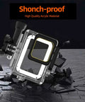 Rugged Underwater Housing For Action Camera 40m Waterproof Case For Hero 7 6 5 Black on cracked surface