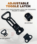 2 Pack Toggle Latch Clamps, Adjustable Stainless Steel Pull Hasp Latches, Heavy Duty Latch Set For Smokers, Lids, Freezers, Coolers