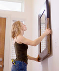 Installing mirror using Heavy Duty Mirror Hanging Kit With French Cleat And Z Clips, supporting up to 120 lbs on wall.