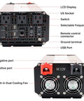Dead Simple 3000 Watt Pure Sine Wave Inverter Converts 12V DC To 120V AC With Three Household Outlets and USB ports.