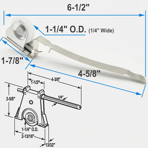DIY Sliding Screen Door Roller Kit Upper And Lower Nylon 1-1/4 Inch Wheels Concave Edge Adjustable with measurements