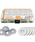230 Piece Flat Washer Essentials Kit For Electrical Connections And General Repairs Includes Various Size Washers To Fit Screws Nuts And Bolts Distributes Load Prevents Loosening Perfect For Diy Home And Auto Projects. 304 stainless steel washers in storage case