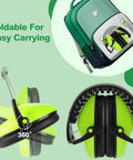 Green foldable Six Pack Kids Noise Canceling Soundproof Headphones And Earmuffs Set Adjustable Kid Friendly Ear Protection
