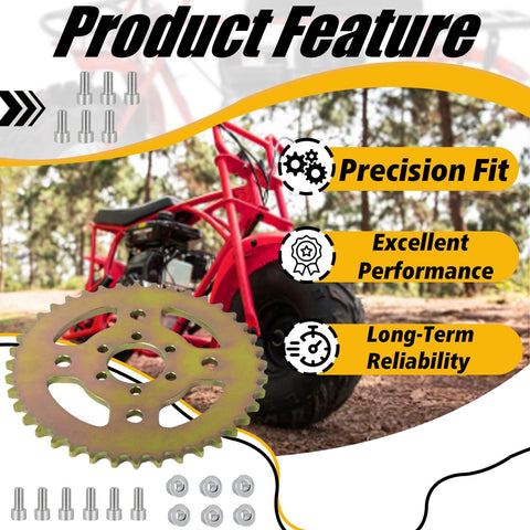 40T Steel Rear Sprocket for Mini Bikes 6 Hole Direct Replacement with Wrench Included, Compatible with CT100U CC100X RB100