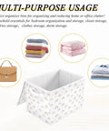 Heavy Hitter Collapsible Storage Bin With Secure Flip Top Lid And Reinforced Carry Handles For Bedroom Walk In Closet Living Room And Home Office Quick Setup No Sweat Compact Fold Toy Box Organizer with folded linens.