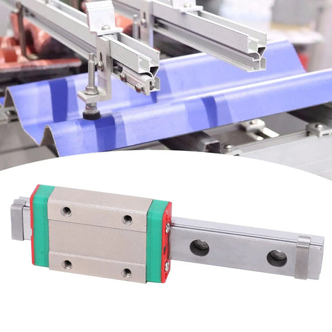 100mm Stainless Steel Linear Guide Rail For CNC And 3D Printers with durable slide block pictured in a machinery setup