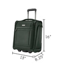 Underseat Carry-On Luggage With 28L Capacity, Sustainable Travel Bag Made From Recycled RPET, Compact 16-Inch Wheel-On Suitcase