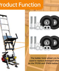 Carriage Wheel Kit For Ladder Hoist Replacement Parts TP250 TP400 4 Pack Rugged Carbon Steel Wheel Assembly for roofing