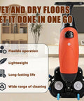 Industrial Commercial 2-in-1 Floor Polisher And Sweeper Self-Propelled With 360-Degree Rotating Head in a modern interior, showcasing its lightweight design.