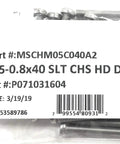 M5x40 Stainless Steel Slotted Cheese Head Machine Screws A2 Grade Metric Fasteners 25 Pack with labels and packaging.