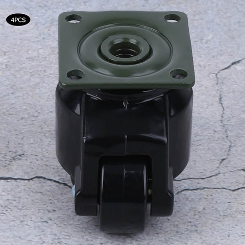 Four Pack Retractable Leveling Casters With Nylon Wheels Black For Industrial Machines And Heavy Equipment Move Smoothly And Precisely With Beefy 70mm Height And 40mm Wheels 100Kg Capacity For Stabilizing Large Tools GD 40F