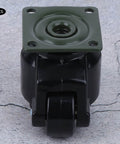 Hella Sturdy Adjustable Leveling Casters With 220 Pound Load Capacity Smooth Rolling Nylon Wheels For Rock Solid Workbench And Machinery Support Durable Industrial Swivel Rollers Built Tough For Daily Tasks, close-up view of quad pack caster.