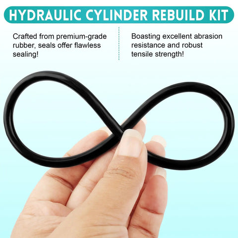 Hand holding a hydraulic cylinder seal from Heavy Duty Universal Hydraulic Log Splitter Cylinder Seal Kit For 4.0 Bore And 1.75 Rod Fits 22 Ton Log Splitters Rebuild Seals To Stop Leaks And Keep Your Splitter Running Smooth With Wear Resistant Seals And Built To Last.