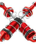 Pack Of 4 Full Metal Shock Absorbers For 1/12 Scale MN Series RC Crawler Cars CNC Aluminum Dampers Compatible With MN128 MN86 MN86K MN86KS G500 Red