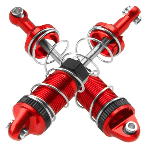 Pack Of 4 Full Metal Shock Absorbers For 1/12 Scale MN Series RC Crawler Cars CNC Aluminum Dampers Compatible With MN128 MN86 MN86K MN86KS G500 Red