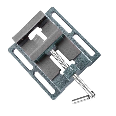 Sorandy Heavy Duty 4 Inch Drill Press Vise Made From Cast Iron With Heightened Jaw And Guide Rod For Smooth Operation top view of drill press vise