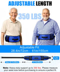 7 Handle Gait Belt For Seniors 59 Inch With No Slip Padding and Buckle, showing two seniors wearing adjustable support