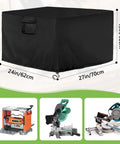 Boss Grade Miter Saw Cover Portable Table Sheet Protector With Beefy 420D Oxford Fabric Solid Black 27x24x19 inches