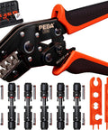 All-In-One Solar Crimp Tool Kit With AWG 16-10 Crimper, IP68 Panel Connectors, 6 Pairs, Spanner Wrench, And Ratchet Crimp Tool