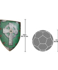 Celtic Cross Warriors Shield Wall Decor Sculpture Medieval Style Replica 18 Inch Mounted Shield with dimensions