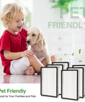 Child with dog and Six Pack 86889 Replacement Exhaust HEPA Filter Set for EF1 Vacs and Panasonic Uprights Compatible with Kenmore