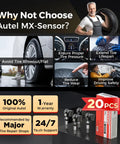 2in1 MX Sensor TPMS Tire Sensor Bulk Pack Of 20 DIY Ready And Programmable With TPMS Tools TS408S TS501 Pro TS508WF MK808S TS