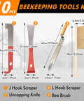 9 Piece Beekeeping Tools Kit With Organizer Tote For Beekeepers Starter Set Includes Bee Smoker, Beehive Tools, J Hook, L Hook, Beehive Brush