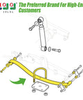 Diagram showing Heavy Duty Tapered Rear Leaf Springs Kit 2 Leaf for EZGO RXV 2008 2013 with bushings and U bolts installation.