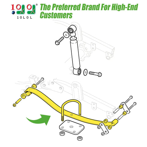 Diagram showing Heavy Duty Tapered Rear Leaf Springs Kit 2 Leaf for EZGO RXV 2008 2013 with bushings and U bolts installation.