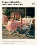 Outdoor cafe scene using 43mm Black Diffusion One Eighth Filter Delivers Misty Dreamy Cinematic Vibe For Video Vlog And Portraits Softens Highlights And Lowers Contrast With AGC Optical Glass For True Color And Skin Tone