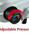 Powerful Airless Paint Sprayer With Long Hose For Fast Smooth Latex Coats Indoor Outdoor Use showing adjustable pressure knob.