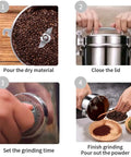 Powerhouse 2000W Grain Mill Grinder 750g High Speed Electric Stainless Steel Pulverizer for grinding coffee beans to powder