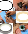 Hydraulic Cylinder Seal Kit For Case Loader Tilt Bucket Rebuild G109456 G105550 showing seals and assembly process.
