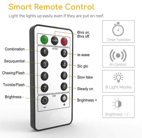 Remote control for Outdoor Battery Powered Fairy Lights With Timer, 33 Ft Of 100 LED Cozy Warm White Glow Waterproof String Lights