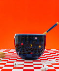 Dope Retro Maze Ramen Dinnerware Set With Ceramic Bowl And Bamboo Chopsticks, 20-Ounce Noodle Bowl For Retro Gamer Kitchens