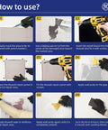 Instruction guide on using All In One Drywall Repair Patch Kit For Large Holes 12 By 12 Inch Panel Quick And Easy Fix For Walls And Drywall