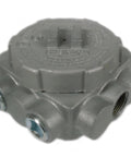 Crouse-Hinds GUP215 explosion-proof conduit junction box, gray metal with side threaded port