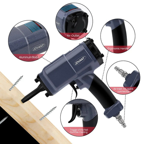 Heavy Duty Pneumatic Nail Puller And Air Punch Nailer crafted tough with aluminum body and ergonomic handle for easy use.