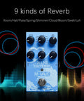 Blue Dope Compact Guitar Reverb Pedal With 9 Digital Effects Room Hall Plate Spring Shimmer Cloud Bloom Swell And Lo Fi