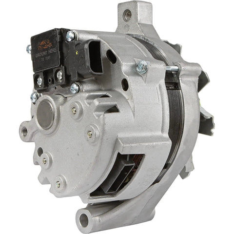Side view of a 12V 80A Clockwise Rotation Alternator Replacement For Ford Aerostar 1986 1991, Bronco 1986 1992, And Bronco II 1986 1989 Plug And Play Replaces OEM 321-1776 334-2235 334-2235A 335-1099 19020567.