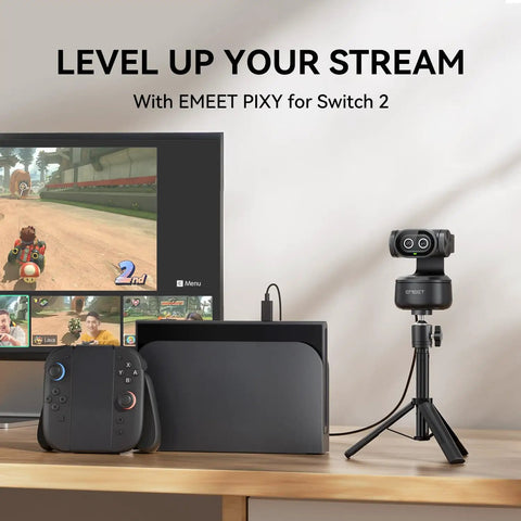 Next Level Dual Camera AI Powered PTZ 4K Webcam featuring smooth face tracking and crisp auto focus for streaming.
