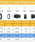 50 Pack 3/4 Inch NPT Black Nylon Cable Glands IP68 Waterproof, Adjustable Locknut, Cable Diameter Compatible, Durable Waterproof Connectors And Cord Grip For Outdoor, Marine, And Industrial Use size chart