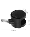 Solid 8 Pack 1.5 Inch Stem Swivel Casters Featuring Strong Locking Brakes For Silky Smooth Roll on heavy duty trash cans, close-up shot.