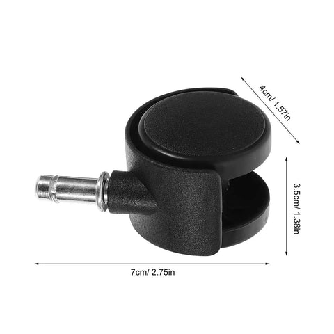 Solid 8 Pack 1.5 Inch Stem Swivel Casters Featuring Strong Locking Brakes For Silky Smooth Roll on heavy duty trash cans, close-up shot.