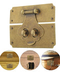 Old School Brass Hasp Latch For Jewelry Boxes And Wooden Lock Boxes Durable Antique Look Decorative Clasp close-up view