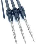 Woodworking Countersink Drill Bit Set Three Piece For Number Eight Size Eleven Sixty Fourth Inch with hex wrench included